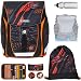 Produktbild Ranzen Schultasche für Jungen Mädchen Herlitz FiloLigh Plus 8 Teile Set Grundschule Schulranzen Tornister leicht Bauchgurt Brustgurt Regenhülle Wahl +rf (Speed 902)