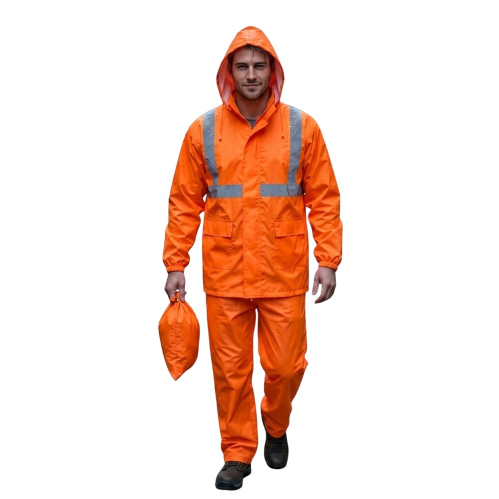 Waterproof Rain Suit for Men & Women with Hood, Lightweight Full Sleeve Reusable Raincoat, Windproof Rain Wear for Motorcycle Riding, Cycling, Travel, Hiking, Camping, Trekking & Outdoor-image-45