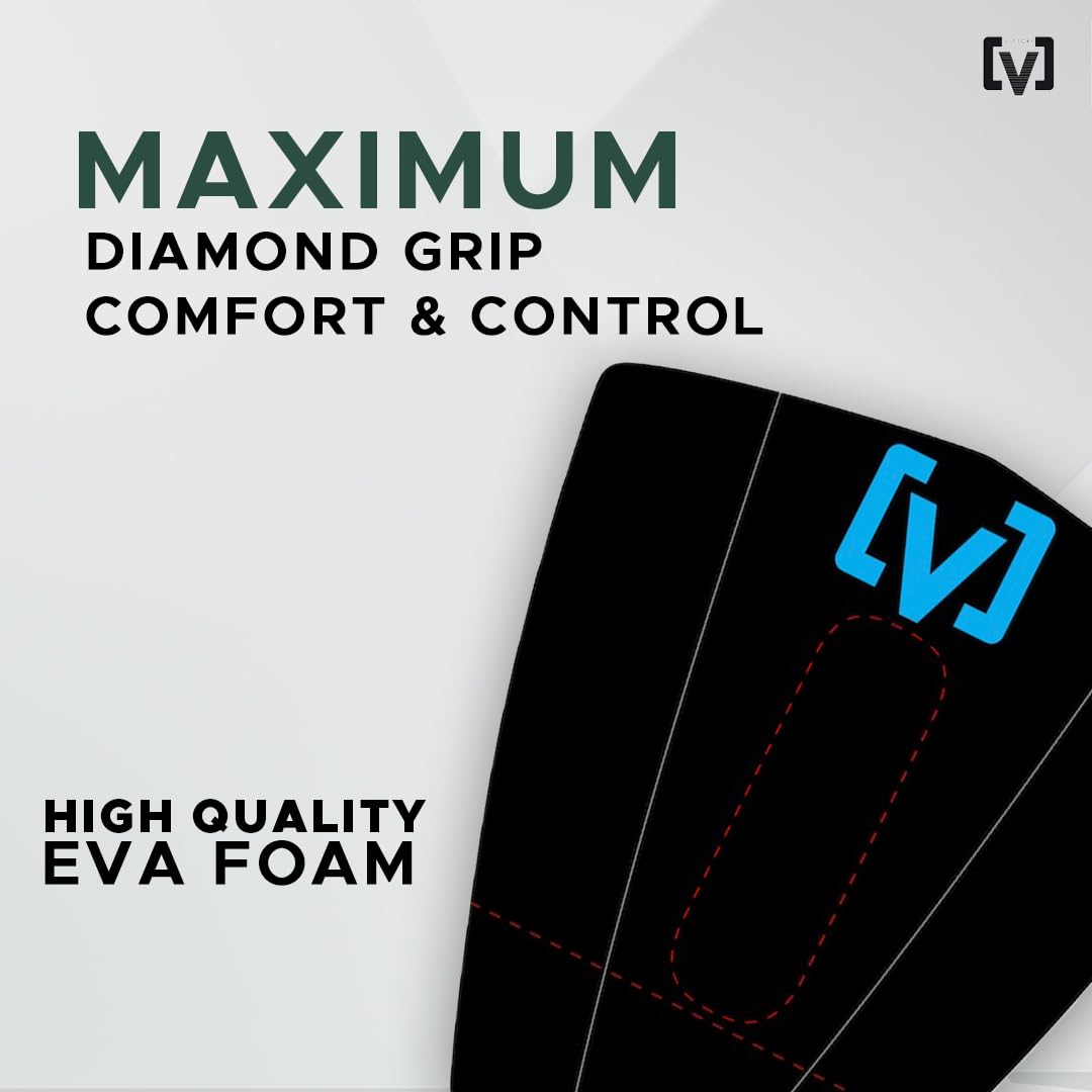 Victory Grip Surf Premium Lot de 3 coussinets de traction arrière pour planche de surf Max Diamond Grip adhésif 3M Confort et contrôle 30 x 30 cm