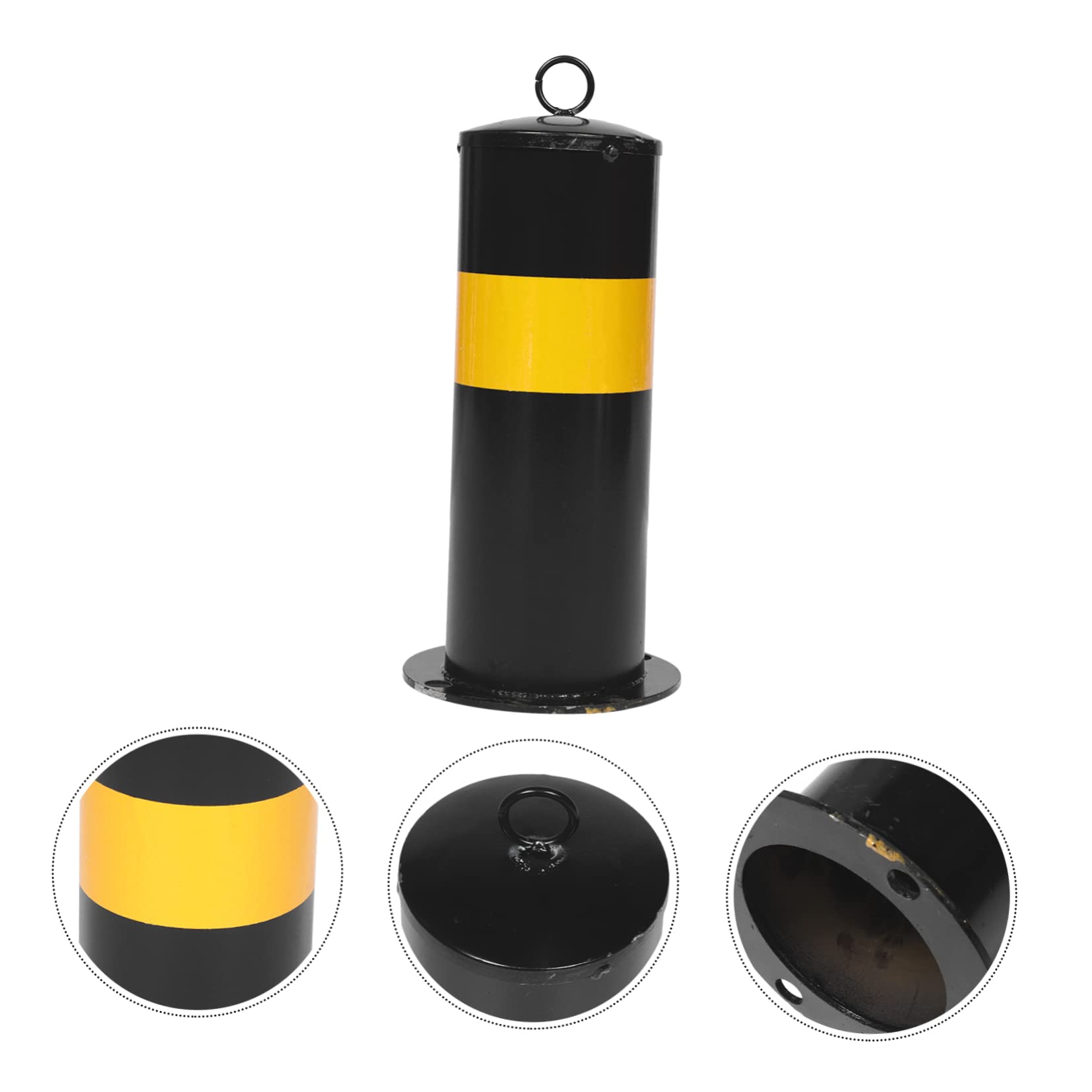 Bolardo de Acero Negro para Protección Vial y Control de Acceso | Interior, Exterior, Empresas, Municipios, Diseño Profesional, Carreteras, Almacenes, Uso Industrial