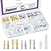 Swpeet 240Pcs Bullet Connectors Kit, 3.9mm Brass Bullet Male & Female Wire Terminals Connector with Insulation Cover for Motorcycle Scooter Car Truck with Insulation Sleeve
