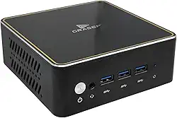 Mini Desktop Portátil Home/Office Intel Core i5-6200U (Até 2.8GHz) 256GB SSD, 8GB RAM, Wi-Fi e Bluetooth 4.2 com Saídas HD.MI/DisplayPort, Windows 11 Pro - Preto