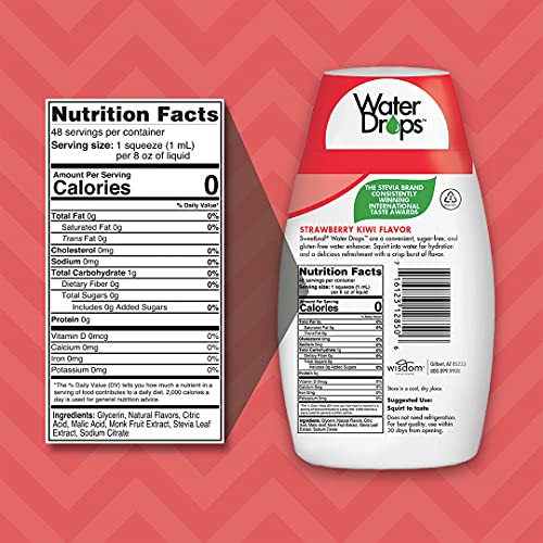 Image of SWEET LEAF, WATER DROPS,STRAWBRY KIWI 1.62 OZ (Pack of 2)