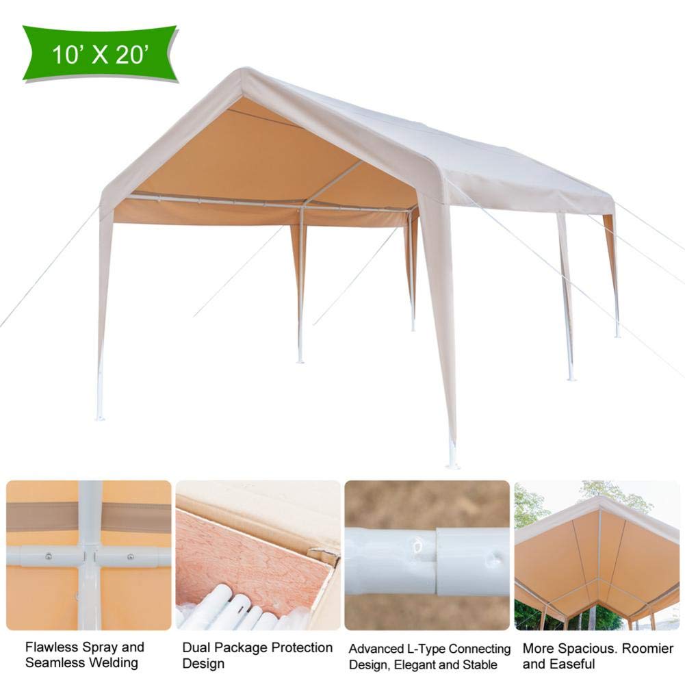 Buy Carports Versatile Shelter Car Shed Heavy Duty Beige Carport, Car