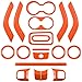 E-cowlboy 18 PCS Full Set Interior Decoration Trim Kit Steering Wheel Center Console Door Handle Air Conditioning Vent Cup Holder Gear Cover Trim for Jeep Wrangler JK JKU 2011-2018 4-Door (Orange)