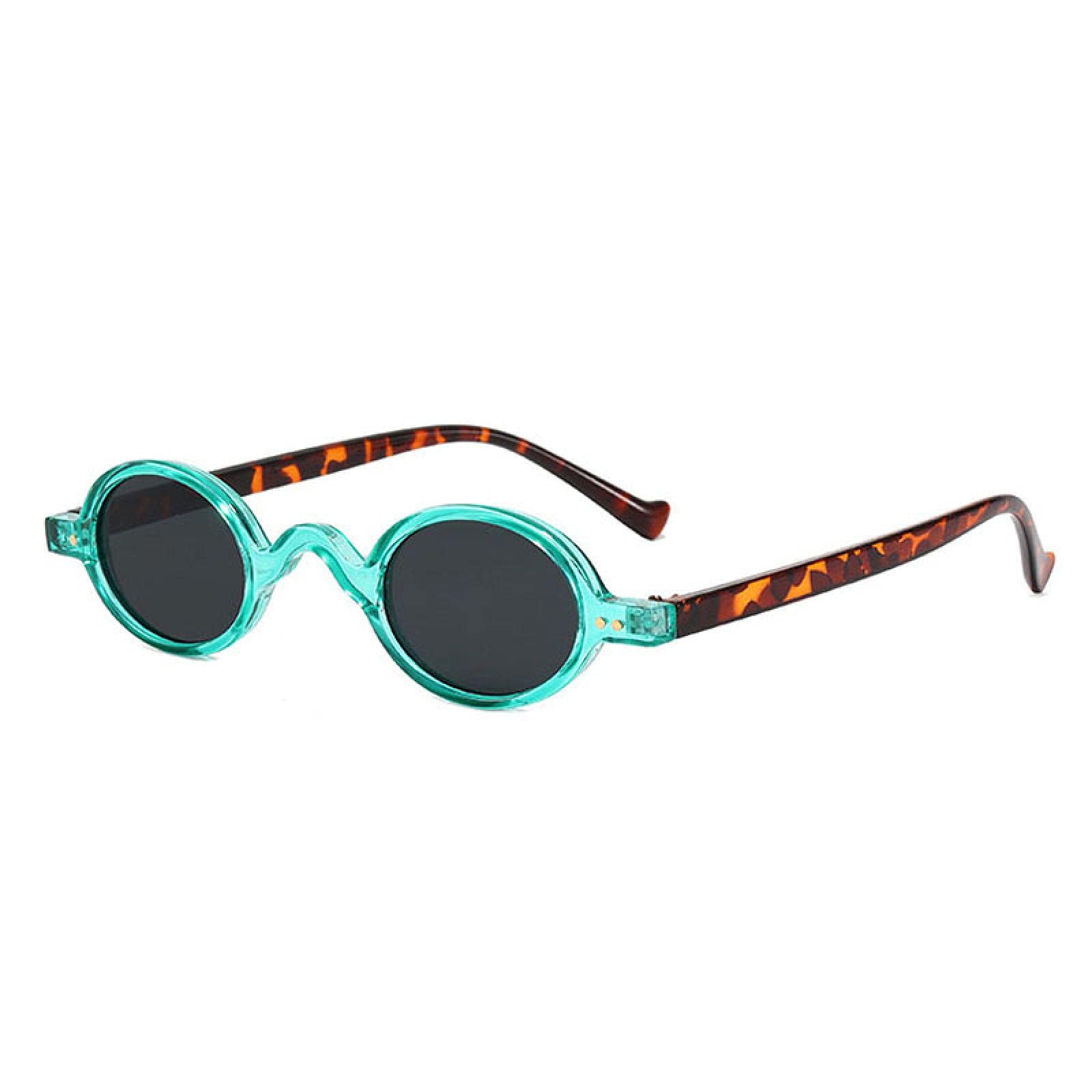 Lunettes de soleil classiques léopard monture ronde style rétro chic - 7