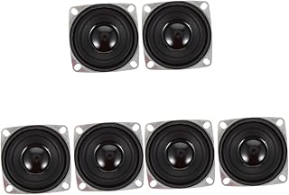 Generic 6 pcs Home Full Ohm Square Inner Thin Ultra Speakers HiFi DIY Woofer Magnetic Audio for W Subwoofer Small Range Loudspeaker Internal Mini Frequency Euro Satellites