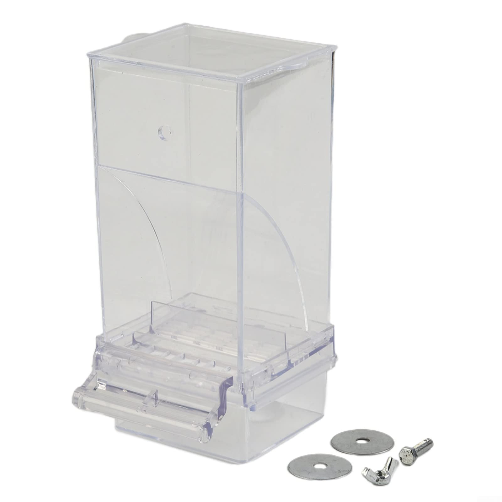 Transparante automatische papegaaien voederdispenser, acryl helder vogelvoer voedercontainer, voedselcontainer, valkparkieten parkieten accessoires