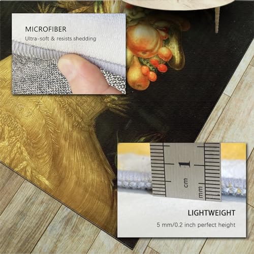 Tapis doux à poils ras Arcimboldo lavable en machine pour salon