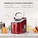 VIVOHOME Countertop Ice Maker 26lbs/Day 9 Ice Cubes in 6 Mins Ice Maker Machine with Hand Scoop and Self Cleaning Ice Cube Maker Red