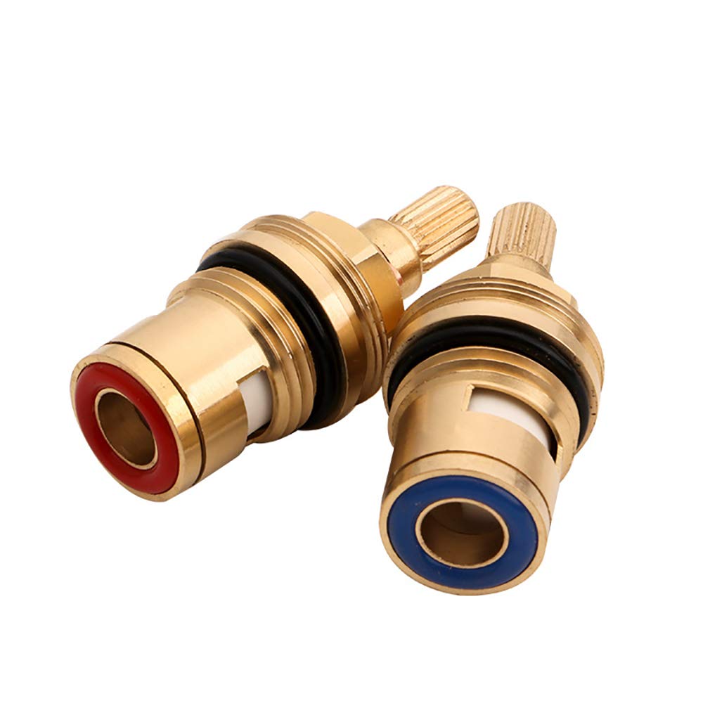 tap Cartridge， Universal Ceramic Cartridge Brass Stem Disc Tap Valve Insert Gland Quarter Turn(Hot and Cold)