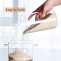 Vista 4 de Recipientes de almacenamiento de arroz de vidrio, tarros de comida de cocina de 60 onzas líquidas con tapa hermética, recipiente transparente