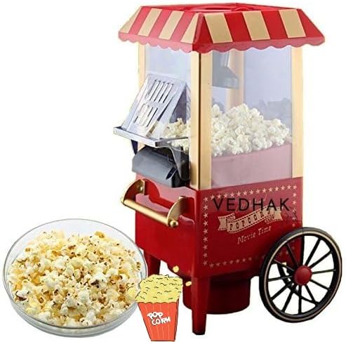 Popcorn Machine Big Vintage Collection and Electric Popcorn Maker Making Machine,Automatic Instant Popcorn Maker Stylish Design 1200-Watts Electric Popcorn Maker Machine For Home Use.