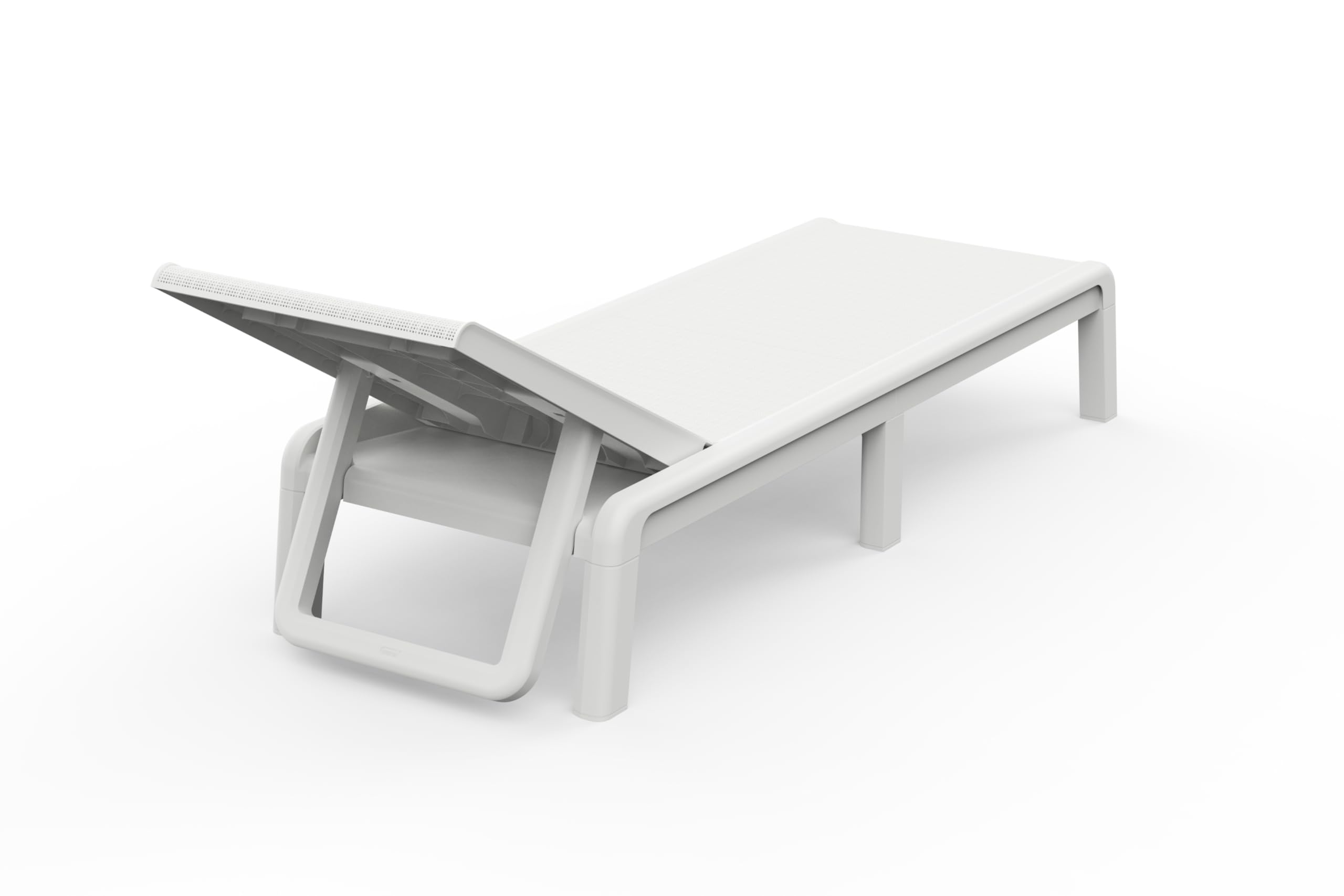 Keter Palma Lettino Prendisole Pieghevole da Esterno, Ideale per Giardino e Terrazzo, 187,5x58x29H cm, Colore Bianco