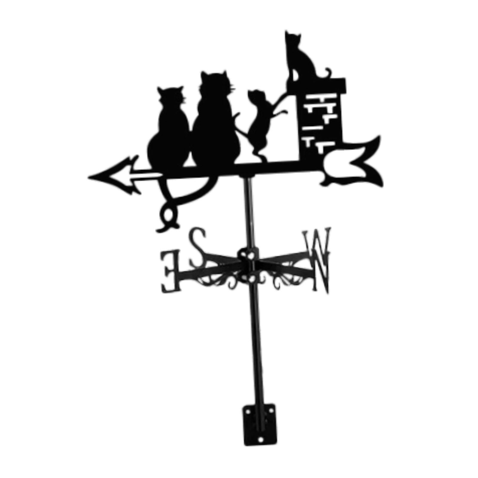 QIXCXAZ Cat Figurine Weathervane Roof Garden Decor Enhances Outdoor Ambiance While Efficiently Guiding Wind Directions Weathercock Farmhouse Fence Wind
