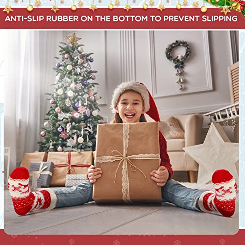 Handepo 12 Pairs Fluffy Thermal Slipper Socks with Grippers Non Skid Knit Christmas Sock Soft Winter Thick Socks for Women (Cute Style)4