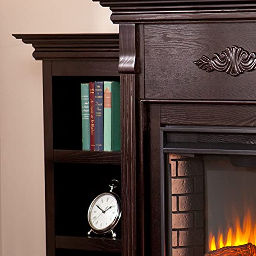 Sei Furniture Tennyson Electric Bookcases Fireplace, Espresso #TOP4