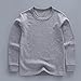 Toddler Unisex Thermal Underwear Crewneck Solid Fleece Base Layer Tops Tees Warm Casual Basic T-Shirts (Grey, 5-6 Years)