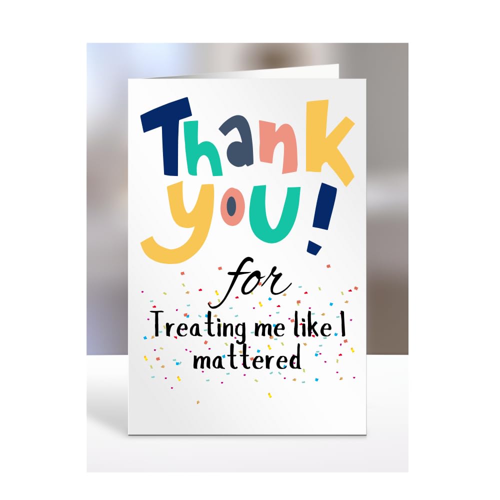 Thank you Card Present, For Treating me like I mattered, Birthday Gifts for Men, Women, Female, Male, Him, Her, Presents for Christmas, A5-172a_290