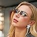 JUDOO Fashion Rimless Rectangle Sunglasses for Women Men Trendy Frameless Square Glasses UV400 Eyewear