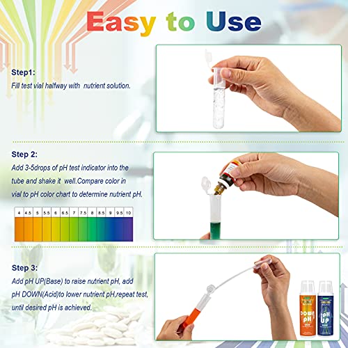 FOLLOWIN pH Up and Down Control Kit (9oz+9oz), Hydroponics pH Tester Calibration Adjuster Buffer Solution Combo for Soil Gardening Plants Pool A Balanced Nutrient