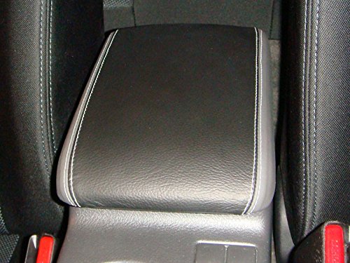 RedlineGoods armrest Cover - Regular Compatible with Subaru Impreza 2008-11. Tailor Made - not Universal. Genuine top-Grade Italian Black Suede (Alcantara) with Red Thread