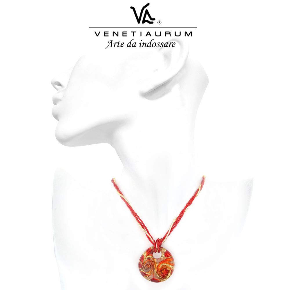 Venetiaurum - Collar para Mujer con Medalla en Cristal de Murano Original y Plata 925 - Joya Certificada Made in Italy