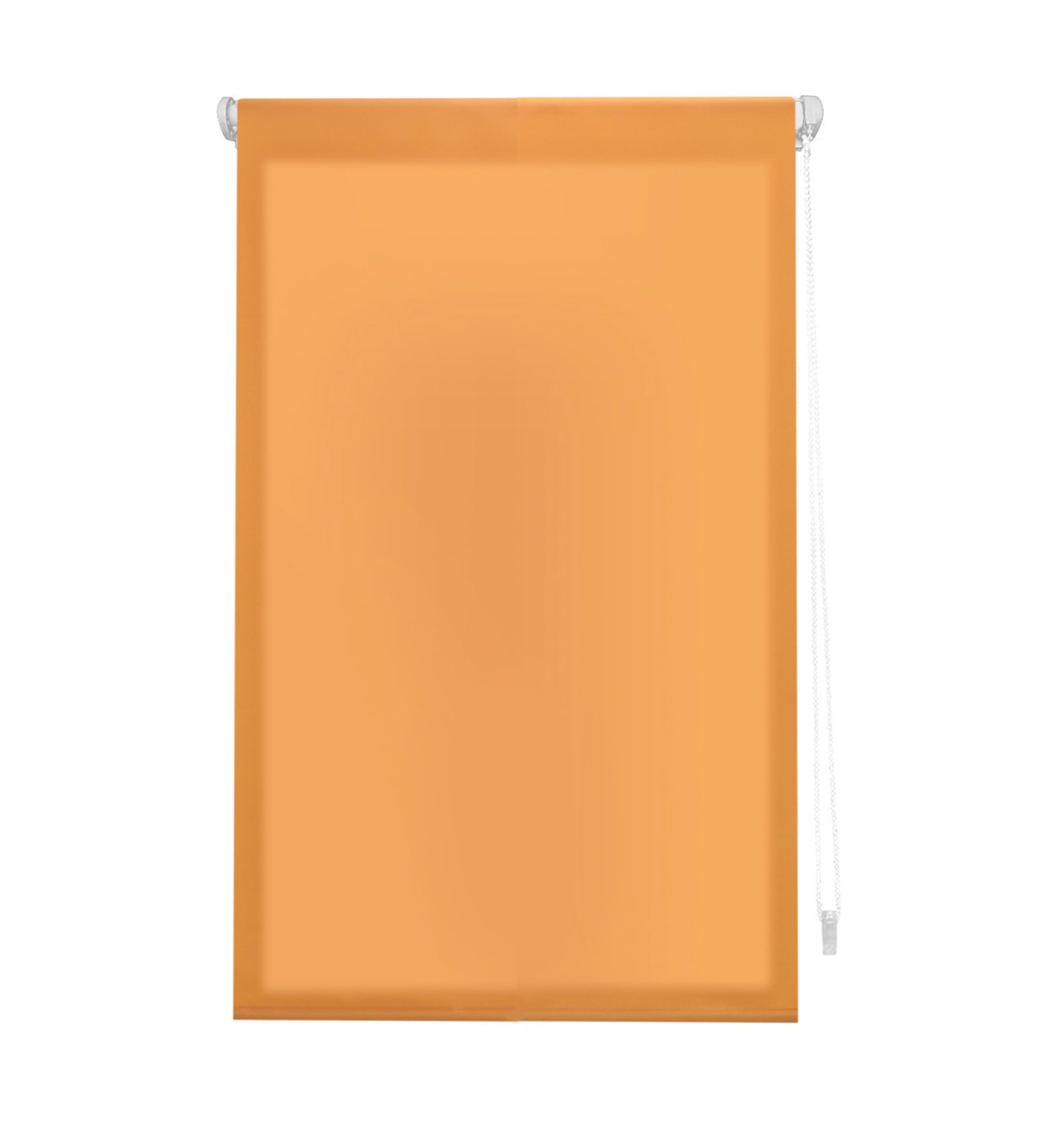INTERBLIND | EasyFix Premium Roller Blind Translucent Smooth 62 x 180 cm (Width by Height) - Premium Roller Blind without Tools - Fabric Measure 59 x 175 cm - Roller Blind Without Drilling Orange
