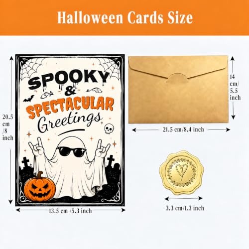 YoourLinee Halloween Cards and Envelope — Warm Halloween Wishes Inside - image 2
