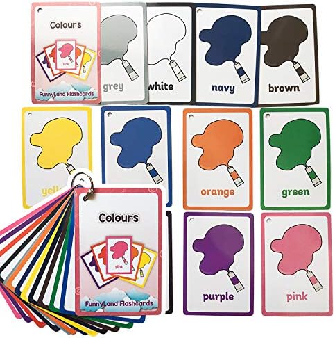 Richardy Lachilly 12PCS/Set Color Kids Gifts English Flash Cards Pocket Card Educational Learning Baby Toys for Children Pre-Kindergarten