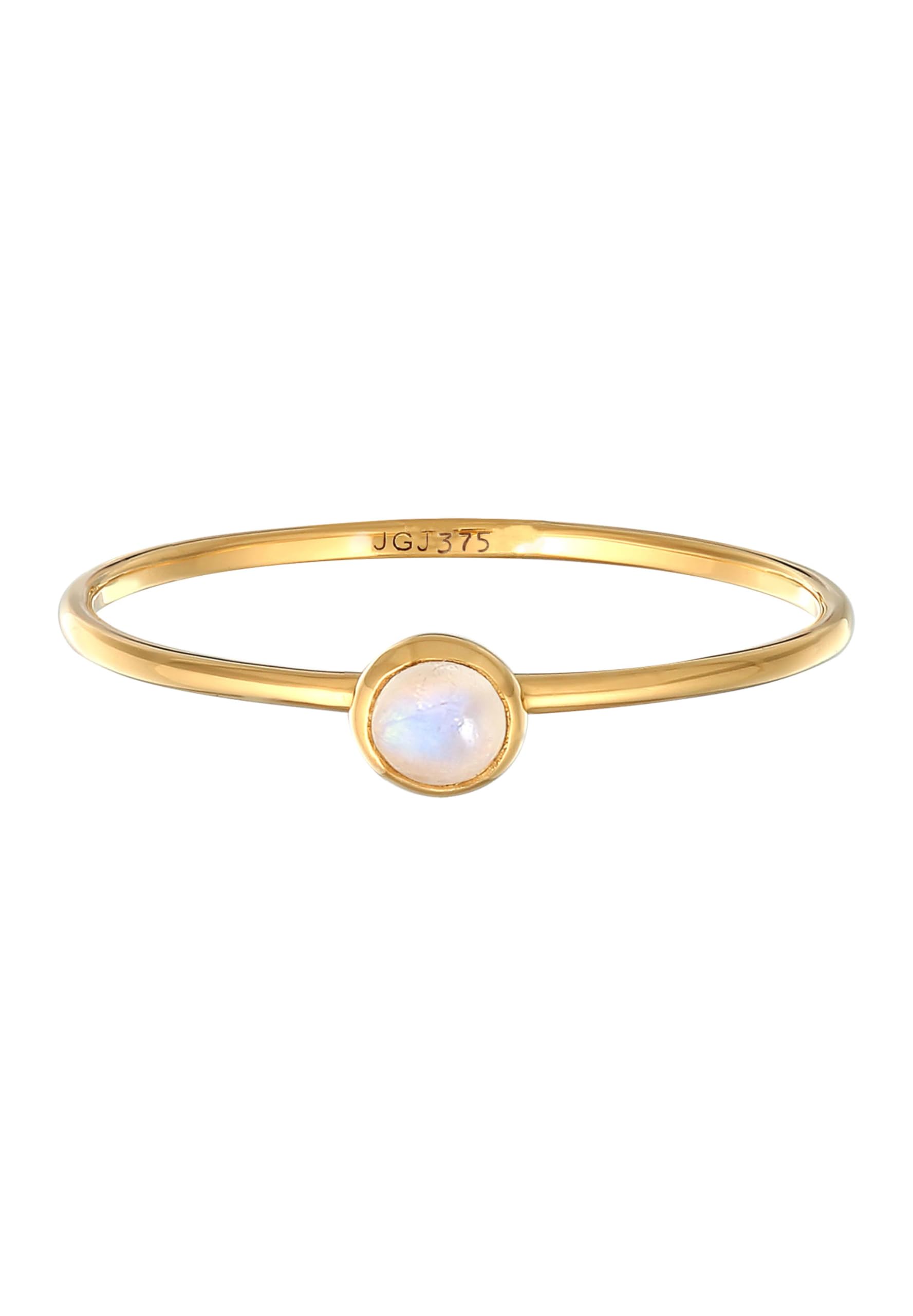 Elli Ring Damen Solitär Filigran mit Mondstein 375 Gelbgold