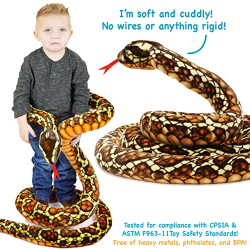 TigerHart Bernard The Brown Python - 9 5 Foot Long Stuffed Animal Plush Snake by TigerHart - Image 4