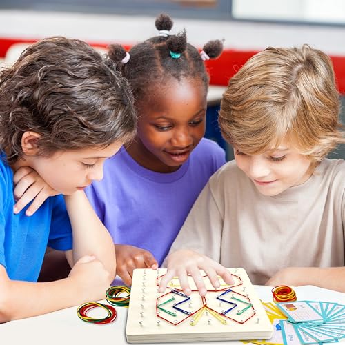 VingaHouse Géoboard en Bois, Jouet Montessori 3 4 5 6 Ans, Jouet éducatif – vue 8