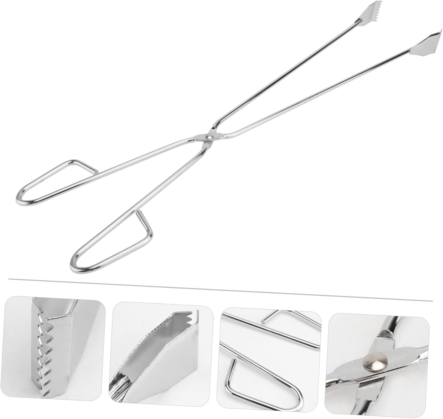 Stainless Steel Garbage Clip 60cm Long Tongs Scissor Shape Portable Pickup Tool for Outdoor and Indoor Use for Trash Collection and Grilling