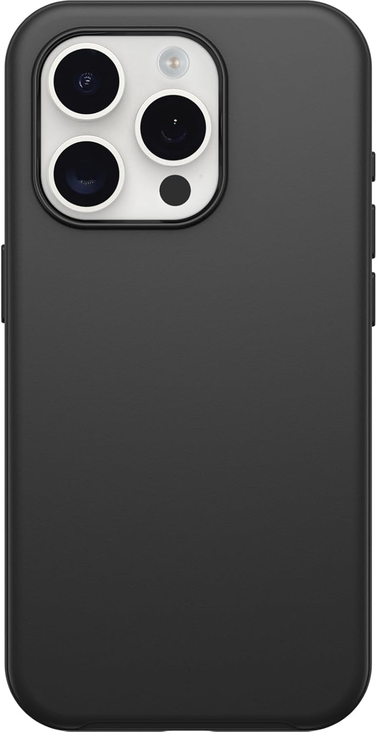 OtterBox iPhone 15 Pro (Only) Symmetry Series Case - BLACK, snaps to MagSafe, ultra-sleek, raised edges protect camera & screen (ships in polybag, ideal for business customers) - Image 2