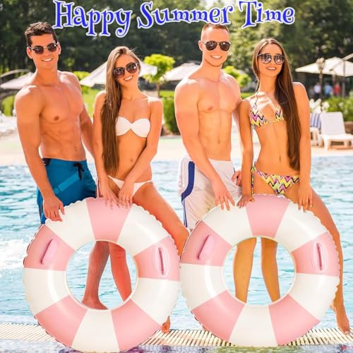Image of 2 PCS Inflatable Pool Floats for Swimming Pool Party Lake Beach Adults - Floaties Pool Tubes Swim Rings Tubes Floaties for Beach Pool Party Decorations