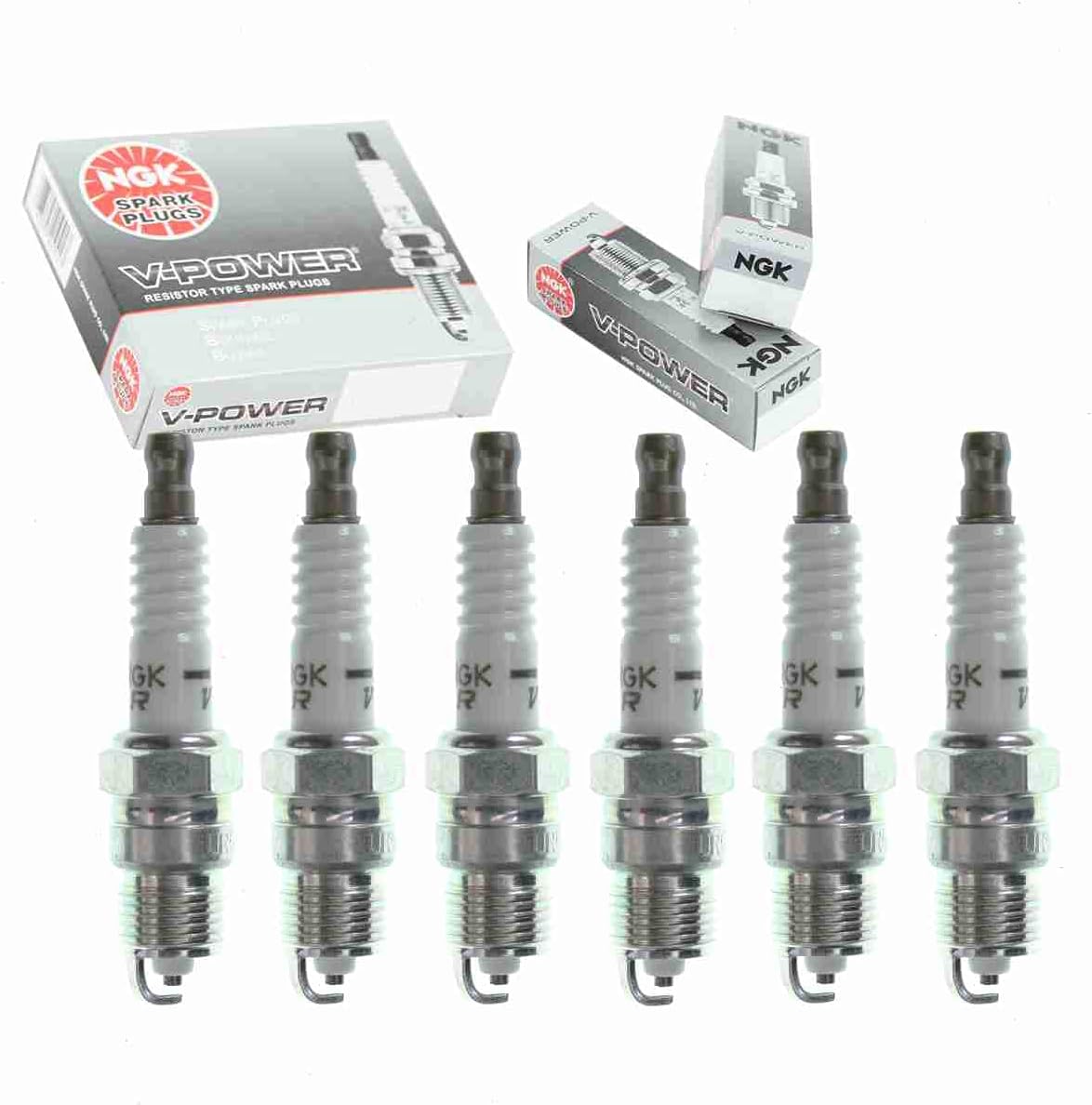 6 pc NGK V-Power Spark Plugs compatible with Chevrolet K1500 4.3L V6 1988-1995