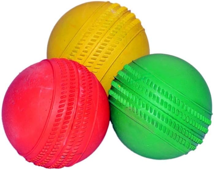 Prem 3 Heavy Weight Rubber Balls for Tennis, Cricket , Multicolour