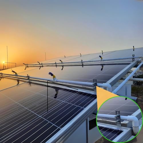 Image of Solar Panel Cleaning Sprinkler and Adjustable Hanger Clamps L Type 1 /2 Size | Universal Fit Brackets & Water Spray System for All Solar Panels (20 PCS Combo)