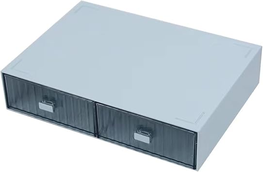 Desk Drawer Organizer, Stackable Office Supplies Desk Organizer, Plastic Plastic Storage Drawer, Desk Grocery Organizer For Stationery/Office Supplies Blue, 2 Compartment