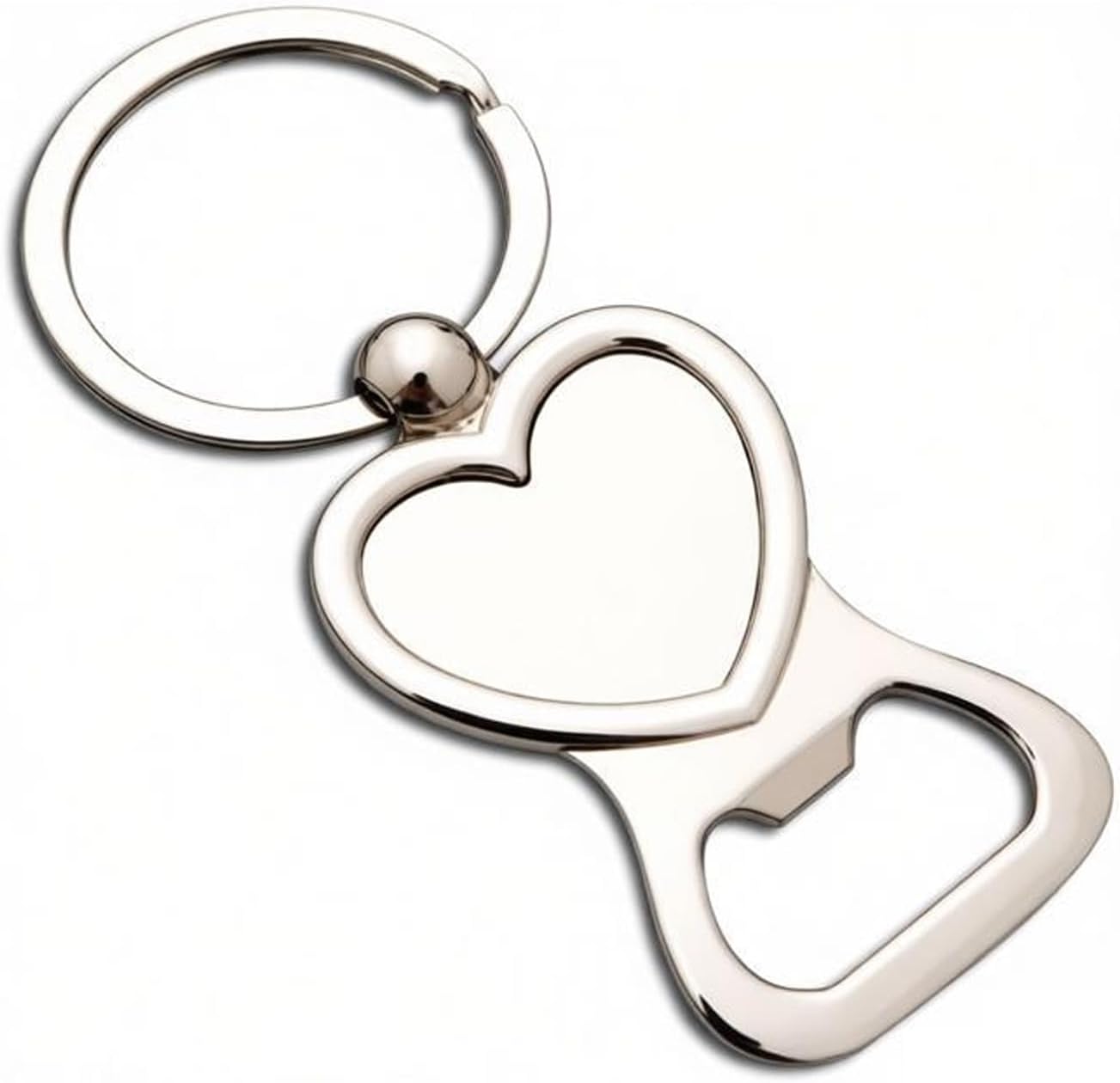 ARFUKA Portable Beer Bottle Opener Keychain Stainless Steel Keyring for Men Women, Outdoor Party Travel Essentials Silver