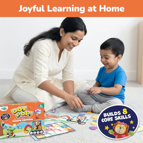 Image of DOT POP! Activity Kit for Kids 2-5 | 150+ Elements | Colour, Counting, Sorting & Matching Games | Early Learning, Motor Skills | Reusable, Mess-Free & Screen-Free Fun (DOT POP & SHAPE POP & PATTERN)