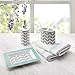 Intelligent Design ID71-529 5 Piece Nadia Bath Accessory Set, 2.95 x 2.95 x 4.72"/4.53 x 2.24 x 4.1"/8.66 x 6.3 x 1"/16 x 26", Grey/Teal