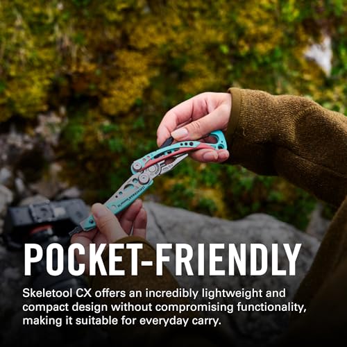 Image of LEATHERMAN, Skeletool CX, 7-in-1 Lightweight, Minimalist Multi-Tool for Everyday Carry (EDC), Home, Garden & Outdoors, Paradise Blue