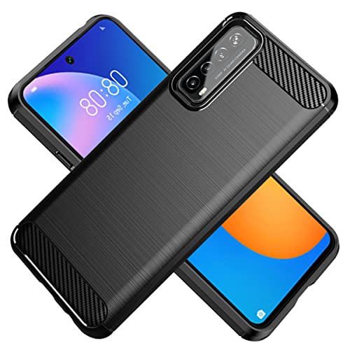 HTXWXJC Case for Huawei P Smart 2021 Case, Huawei Y7a PPA-LX1 PPA-LX2 PPA-LX3 Case, Slim Thin Carbon Fiber TPU Rubber Protective Cases Anti-Scratch Shockproof Cover for Huawei P Smart 2021 Black