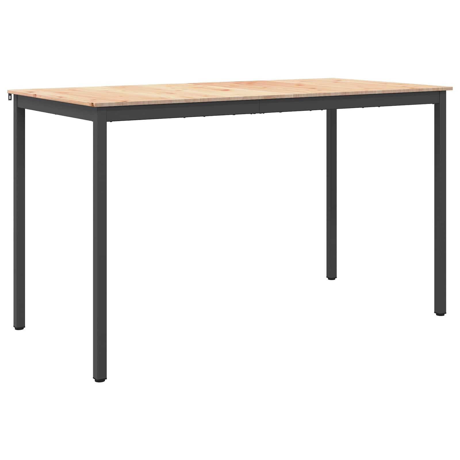 Mesa de bar natural de 180 x 90 x 105 cm, madera de pino maciza, moderna con patas de metal, mesa grande para cocina y comedor, mesa alta de estilo industrial
