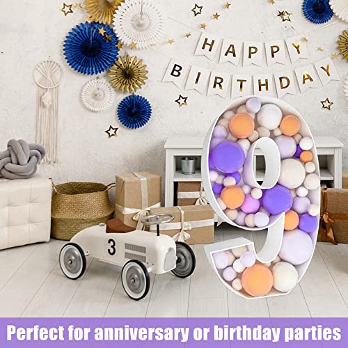 4FT Marquee Numbers, Mosaic Numbers for Balloons Large Cardboard Numbers Foam Board DIY Balloon Frame for Birthday Party Wedding Anniversary Baby Shower Party (Number 9) - Thumbnail 3