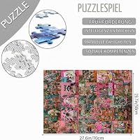 Tiere Essen Jigsaw Puzzles für Erwachsene 1000 Stück Wildlife Essen leckere Nudeln Puzzl(Tiger, Schaf, Eichhörnchen, Eisbär) Puzzles 20 x 27 Zoll herausfordernde Familienaktivität für Spieleabende – Ansicht 2