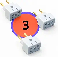 Kit 3 Adaptadores de Tomada Universal 3 Pinos Benjamin (10A/20A) – Compatível com 2 e 3 Pinos – Bivolt 110V/220V – Ideal para Secadores Chapinhas e Eletrodomésticos.