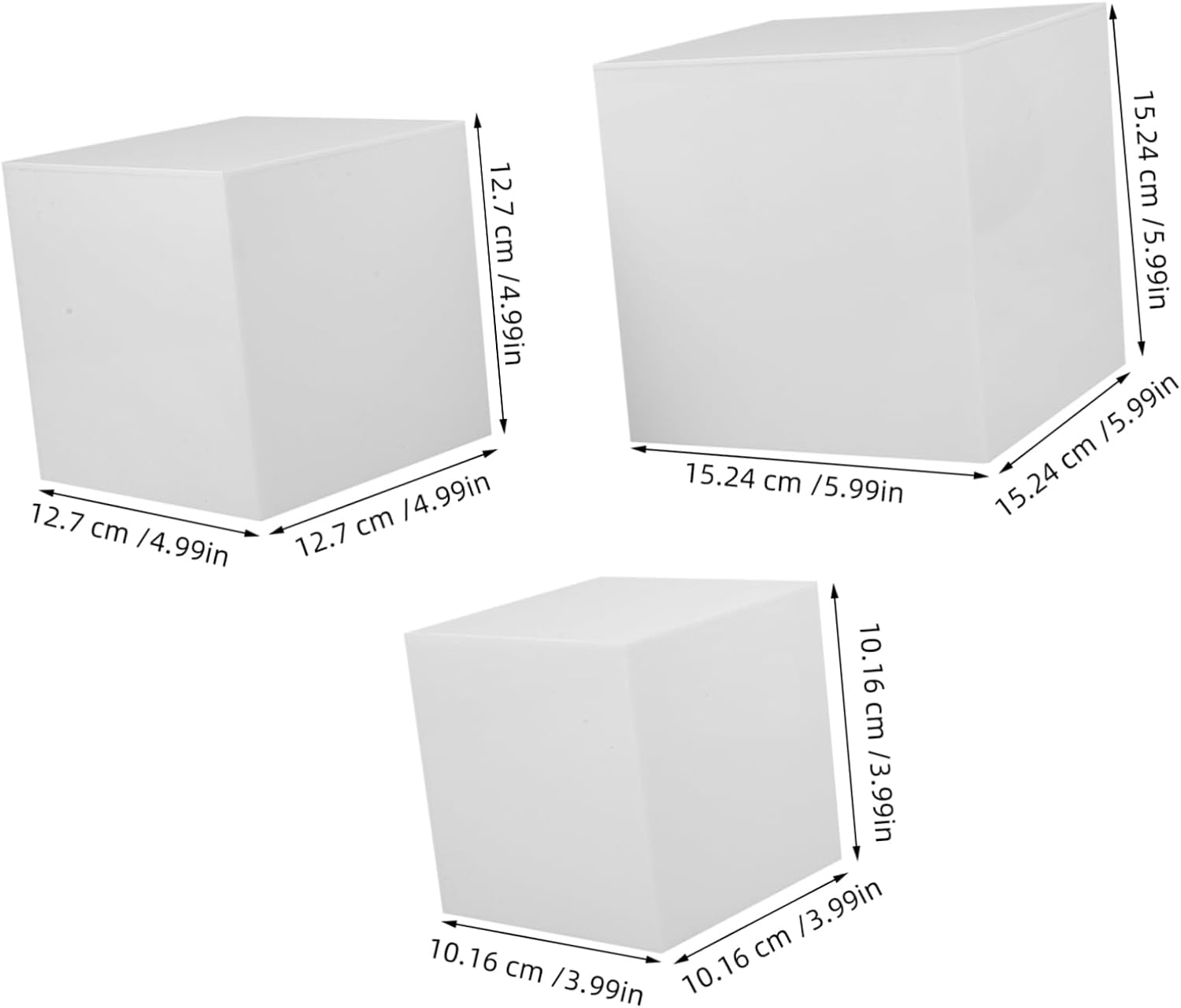 Zerodeko Acrylic Cube Display Stand Riser Multi-Purpose 3-Piece Set for Desserts Collectibles and Event Decoration Sturdy Acrylic Display Holder for Parties and Buffets